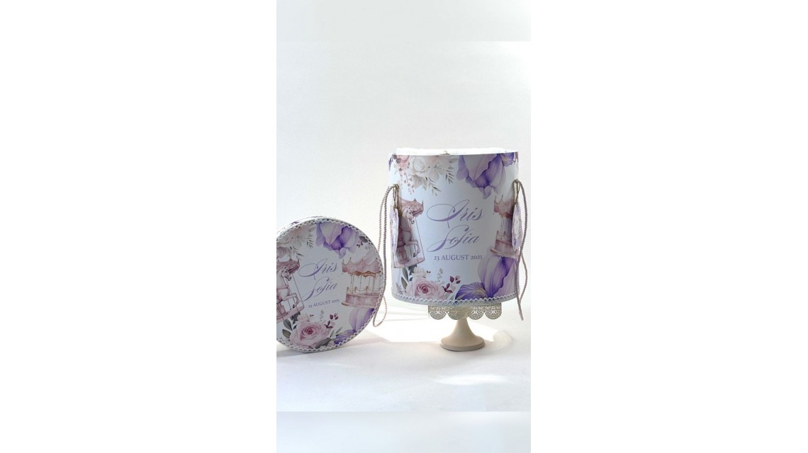 Trusou botez cu carusel și flori de iris în lila și roz prăfuit – „Caruselul Magic” 2